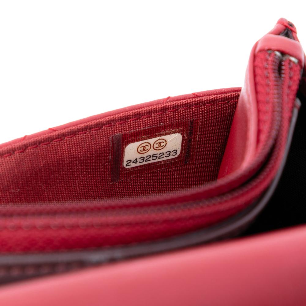 Chanel AB Chanel Red Lambskin Leather Leather Lambskin Trendy CC Wallet On Chain Italy