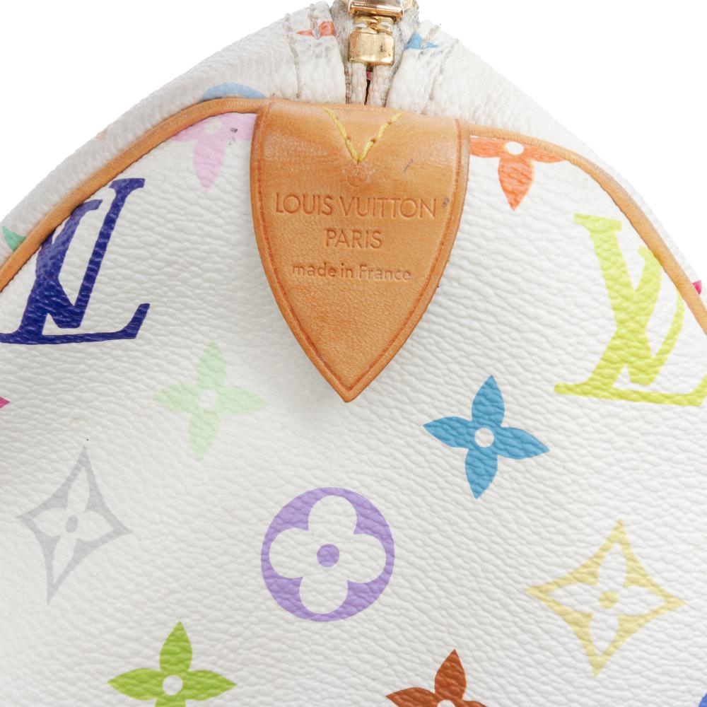 Louis Vuitton B Louis Vuitton White Monogram Multicolore Canvas Fabric Monogram Multicolore Speedy 30 France