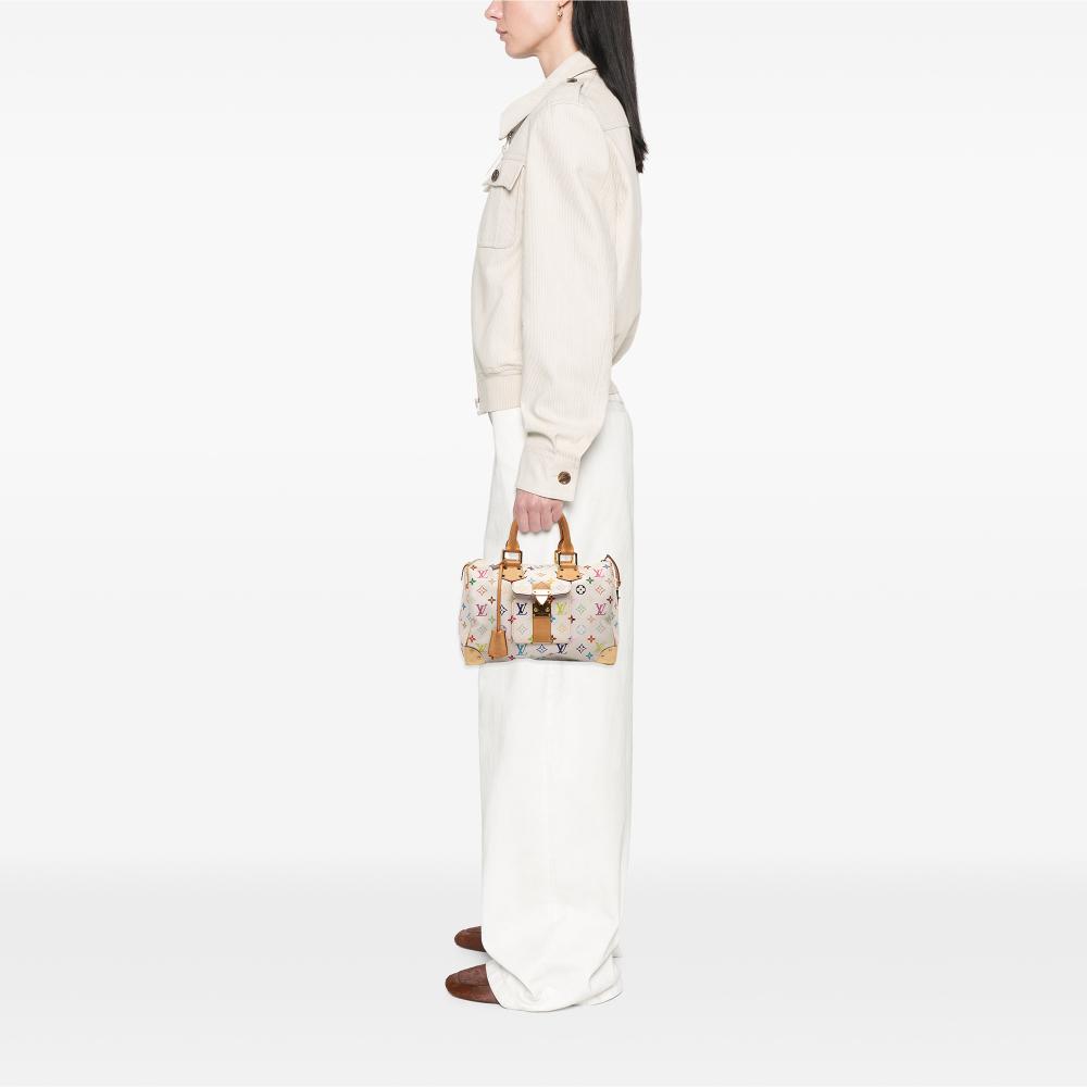 Louis Vuitton B Louis Vuitton White Monogram Multicolore Canvas Fabric Monogram Multicolore Speedy 30 France