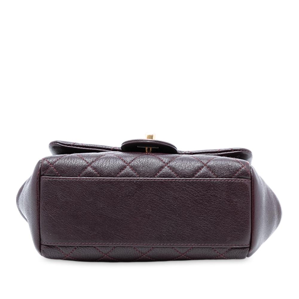 Chanel AB Chanel Red Burgundy Sheepskin Leather Leather Mini Quilted Sheepskin Trapezio Flap Italy