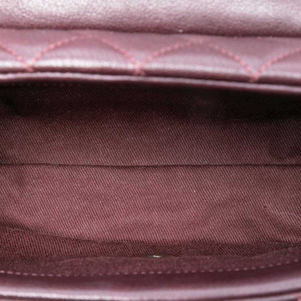 Chanel AB Chanel Red Burgundy Sheepskin Leather Leather Mini Quilted Sheepskin Trapezio Flap Italy