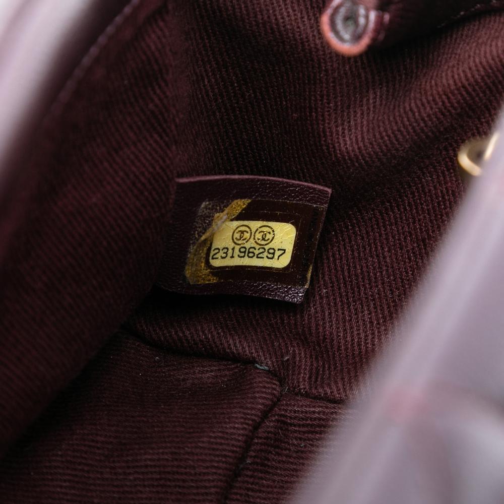 Chanel AB Chanel Red Burgundy Sheepskin Leather Leather Mini Quilted Sheepskin Trapezio Flap Italy