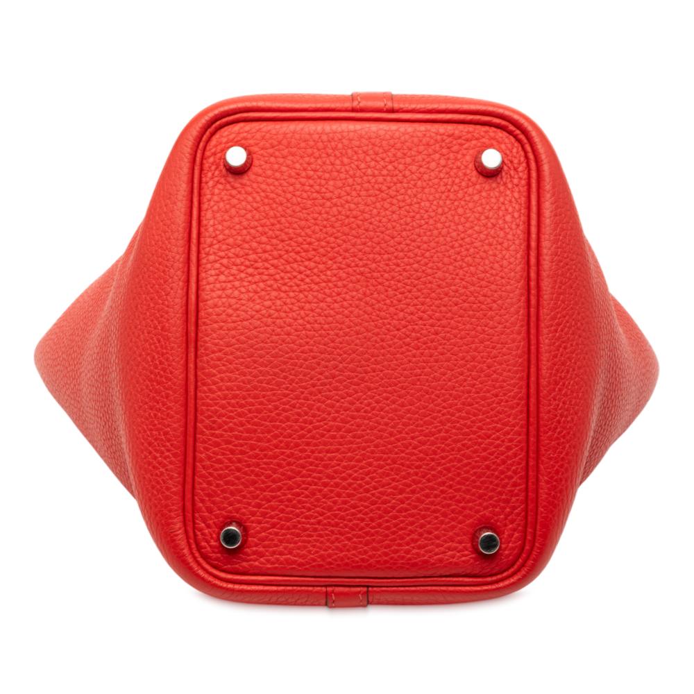 Hermès AB Hermès Red Calf Leather Clemence Picotin Lock 18 France