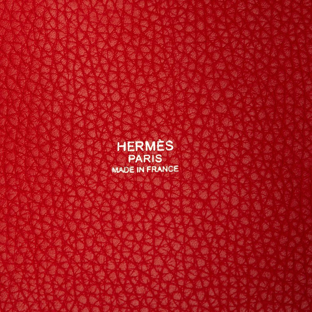 Hermès AB Hermès Red Calf Leather Clemence Picotin Lock 18 France