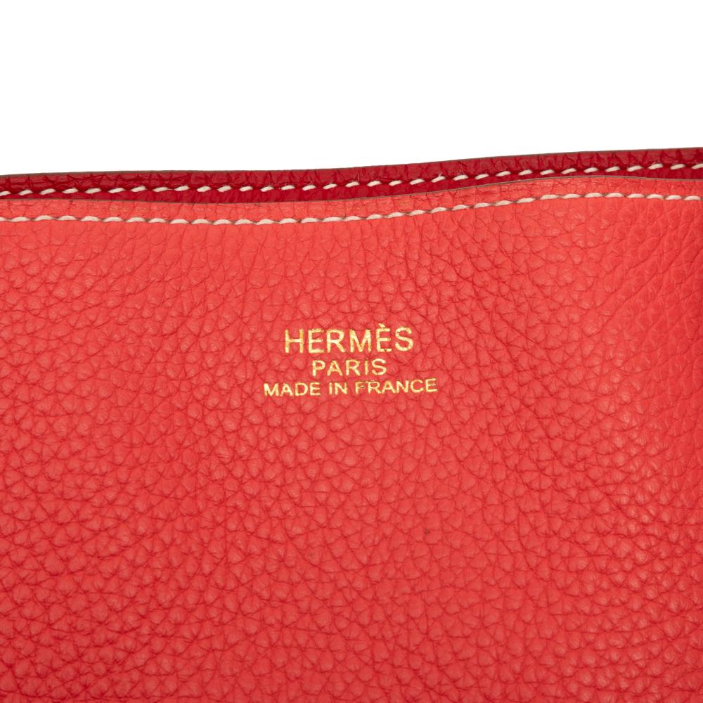 Hermès AB Hermès Red Calf Leather Clemence Double Sens 36 France