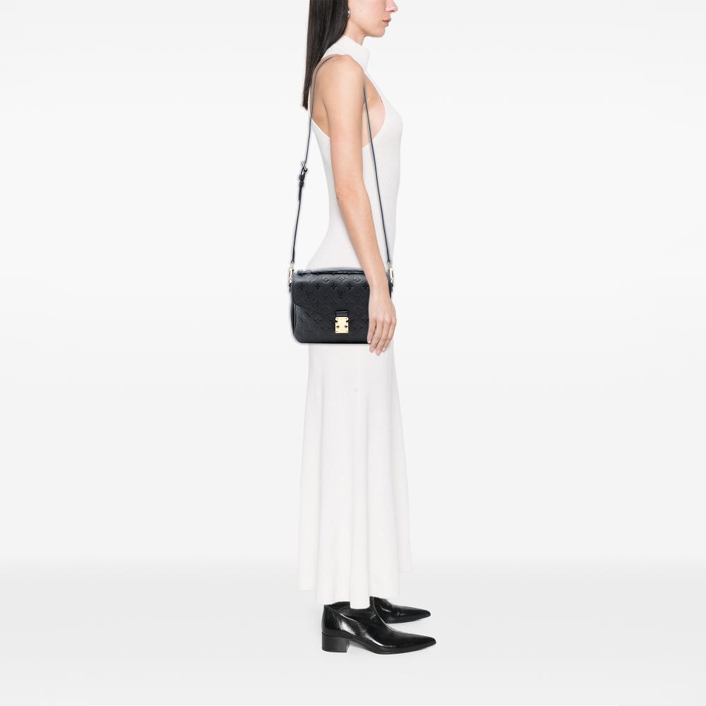 Louis Vuitton B Louis Vuitton Black Monogram Empreinte Leather Pochette Metis France