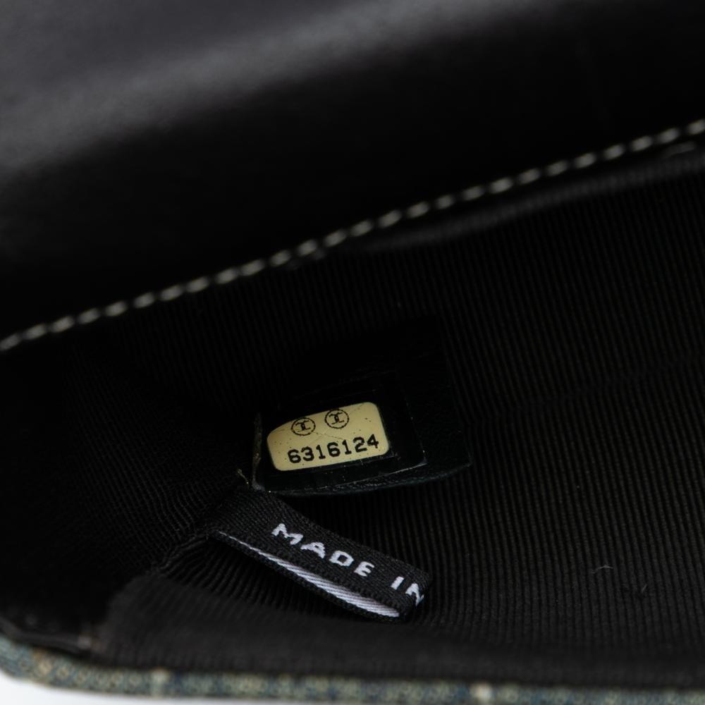 Chanel AB Chanel Blue Denim Denim Fabric CC Chocolate Bar East West Flap France