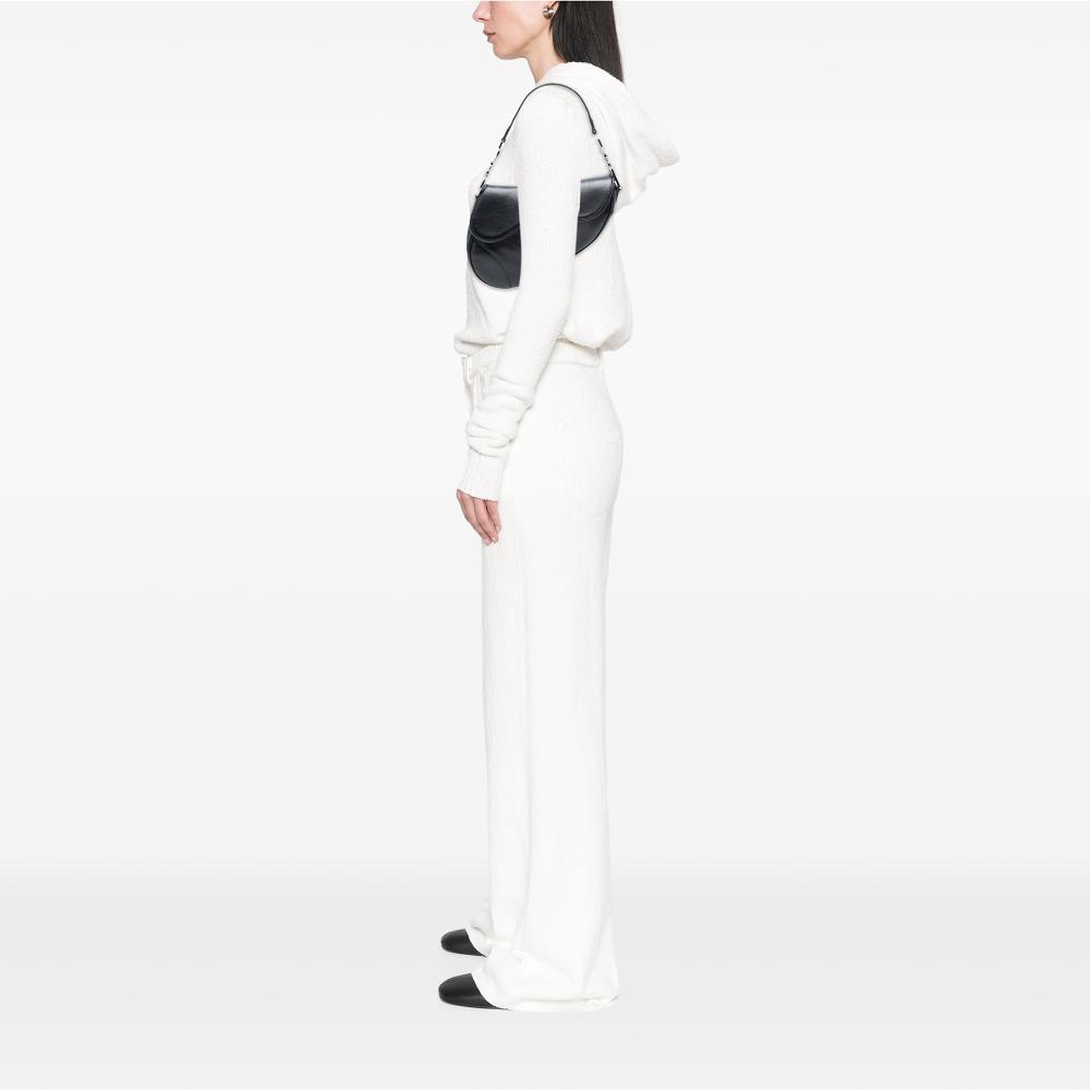 Christian Dior B Dior Black Goatskin Leather Shiny Saddle Bag Italy