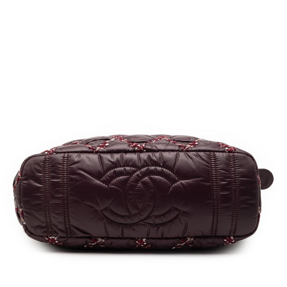 Chanel B Chanel Purple Plum Nylon Fabric Paris Byzance Tweed On Stitch Shoulder Bag Italy