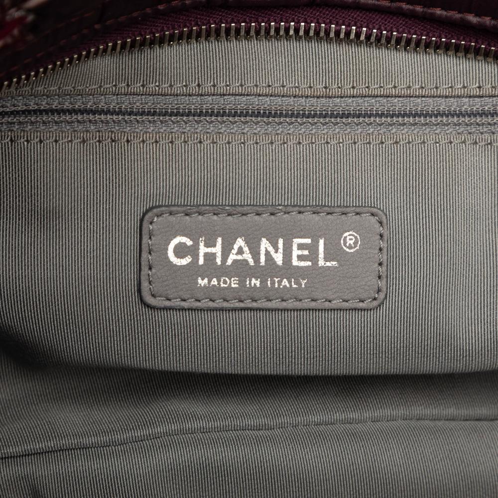 Chanel B Chanel Purple Plum Nylon Fabric Paris Byzance Tweed On Stitch Shoulder Bag Italy