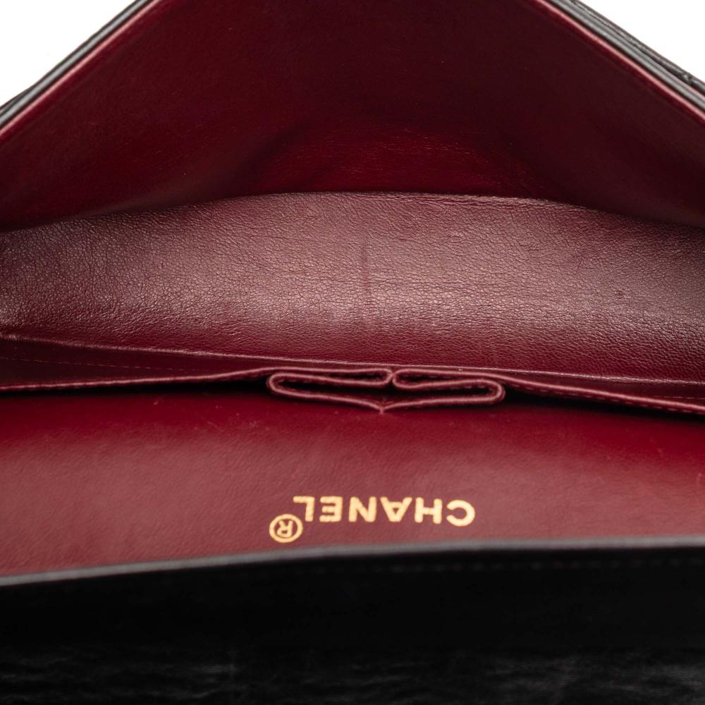 Chanel B Chanel Black Lambskin Leather Leather Medium Classic Lambskin Double Flap France