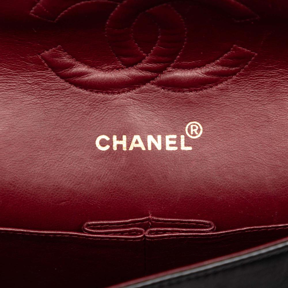 Chanel B Chanel Black Lambskin Leather Leather Medium Classic Lambskin Double Flap France