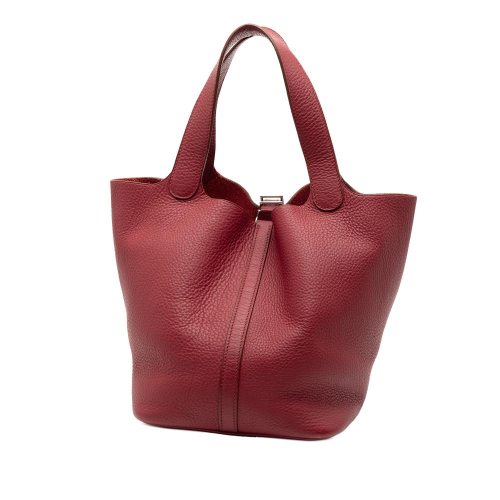 Hermès AB Hermès Red Dark Red Calf Leather Clemence Picotin Lock 22 France