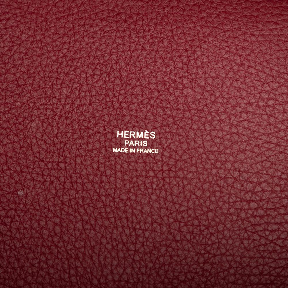 Hermès AB Hermès Red Dark Red Calf Leather Clemence Picotin Lock 22 France