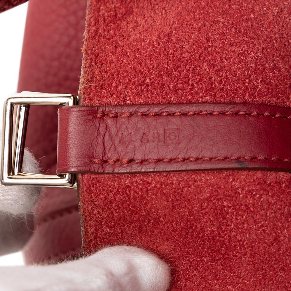 Hermès AB Hermès Red Dark Red Calf Leather Clemence Picotin Lock 22 France