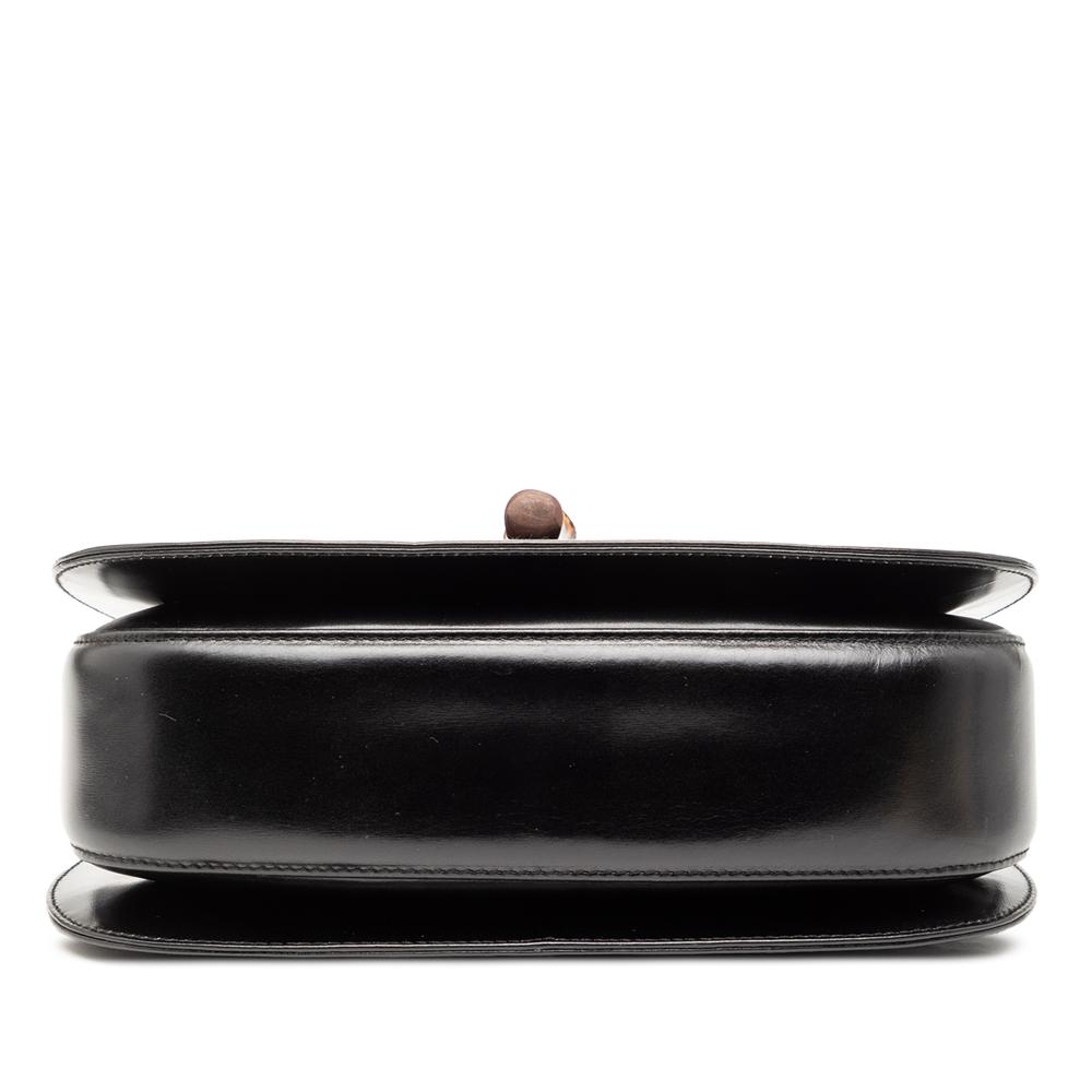 Gucci B Gucci Black Calf Leather skin Bamboo Night Italy