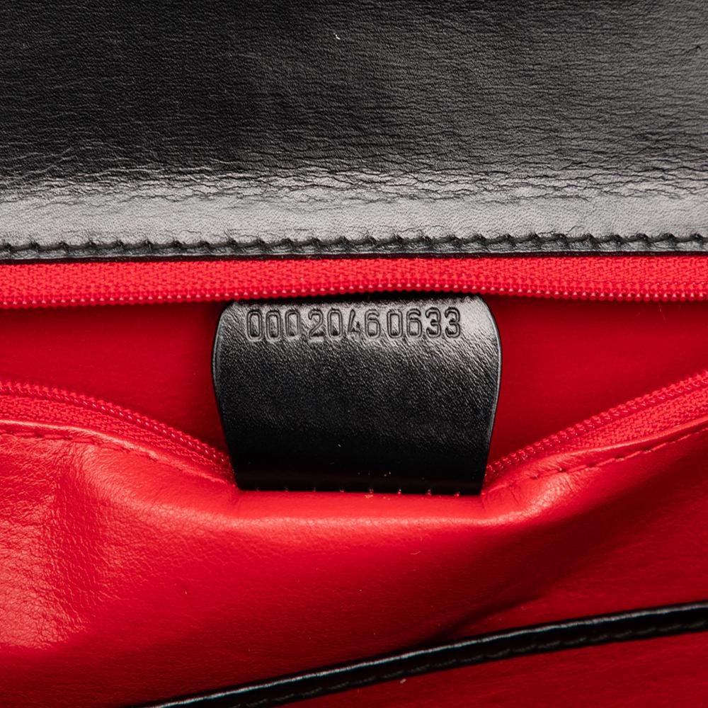 Gucci B Gucci Black Calf Leather skin Bamboo Night Italy