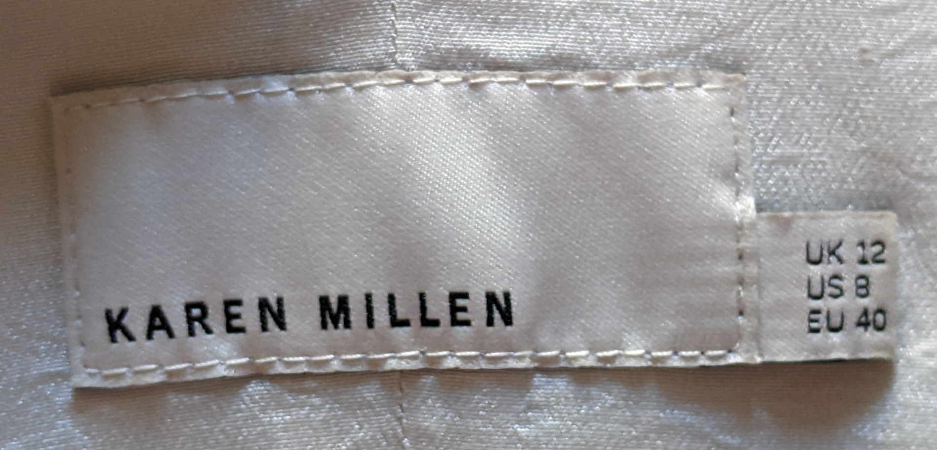 Karen Millen Pale silver satin dress 38