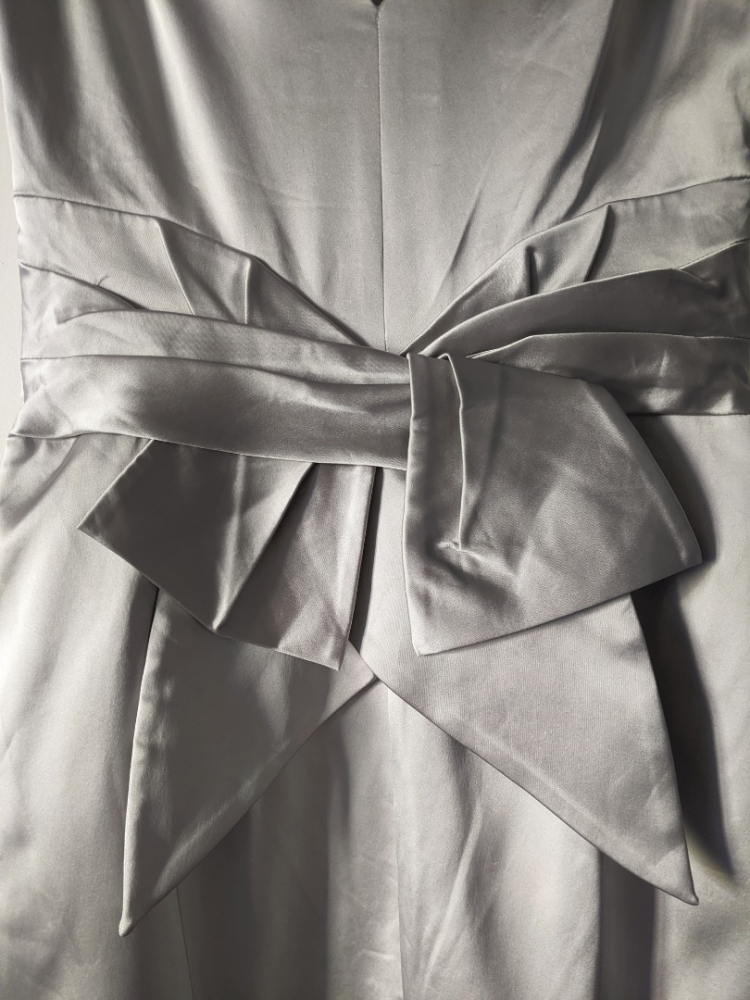 Karen Millen Pale silver satin dress 38
