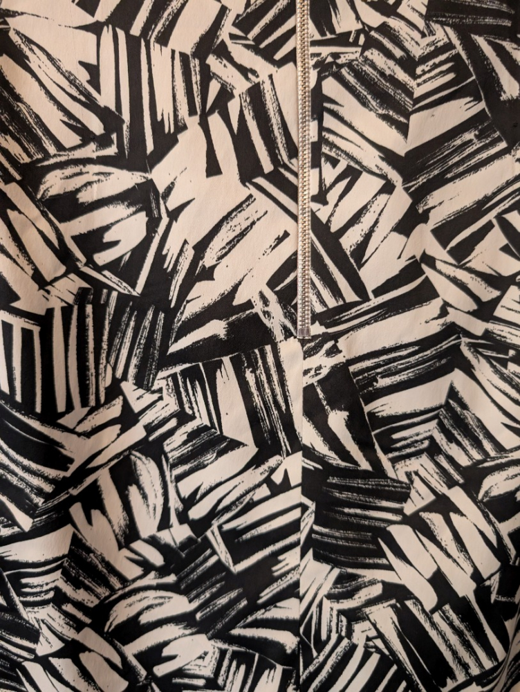 Karen Millen Black and cream satin dress 36