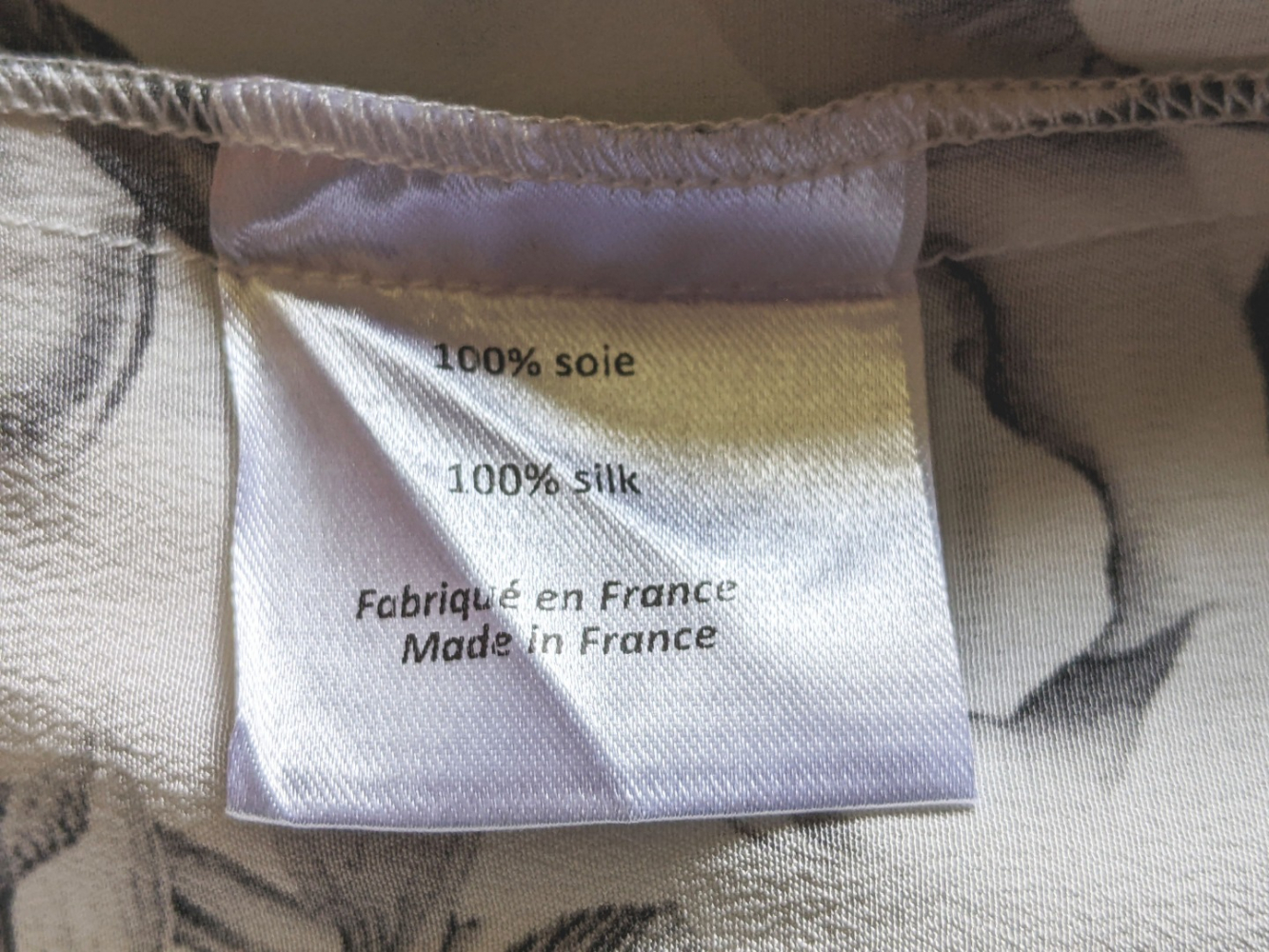 Roseanna Elegante Bluse schwarz/weiß 100% Seide 36-38