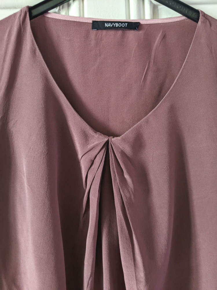 Navyboot Aérienne blouse in plum/old rose silk 36