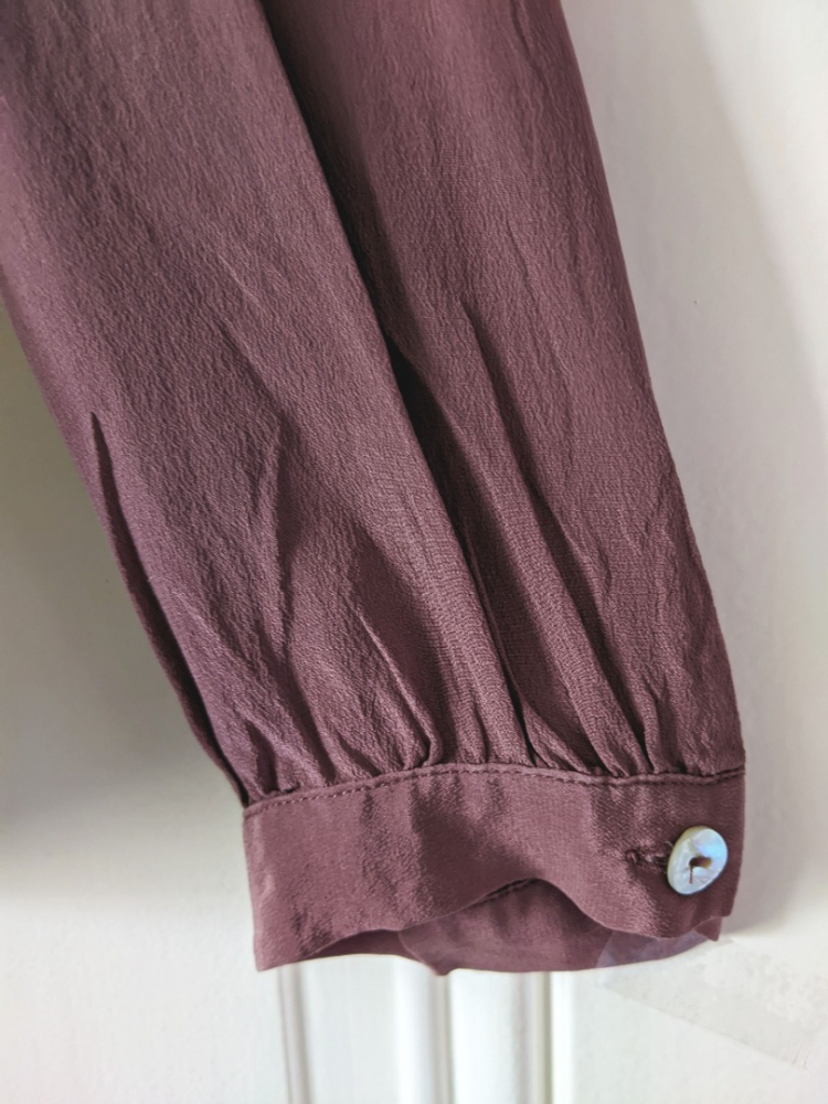 Navyboot Aérienne blouse in plum/old rose silk 36