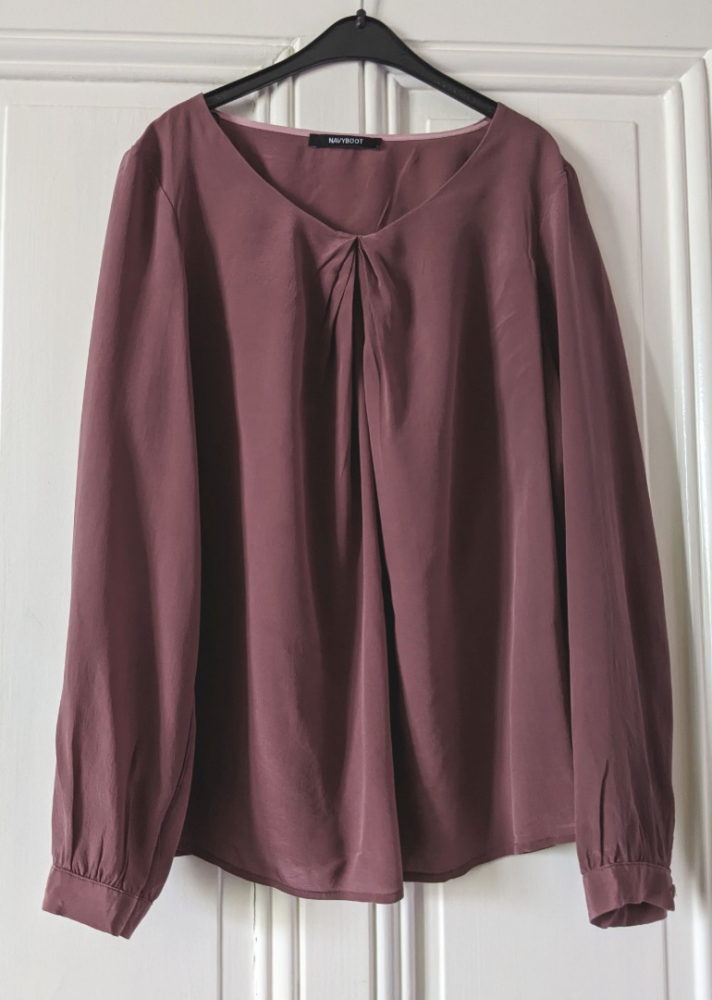 Navyboot Aérienne blouse in plum/old rose silk 36