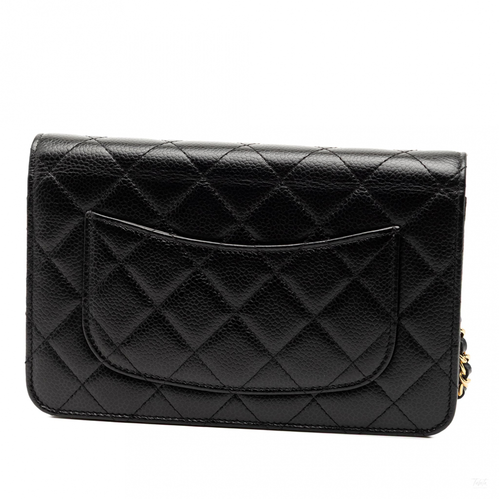 Chanel WOC Caviar Leather Quilted Flap Crossbody Black