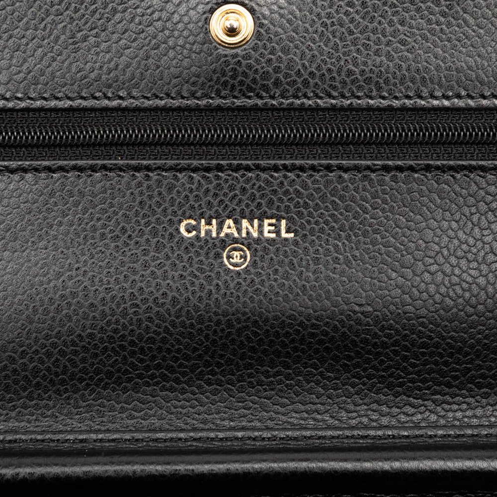 Chanel WOC Caviar Leather Quilted Flap Crossbody Black