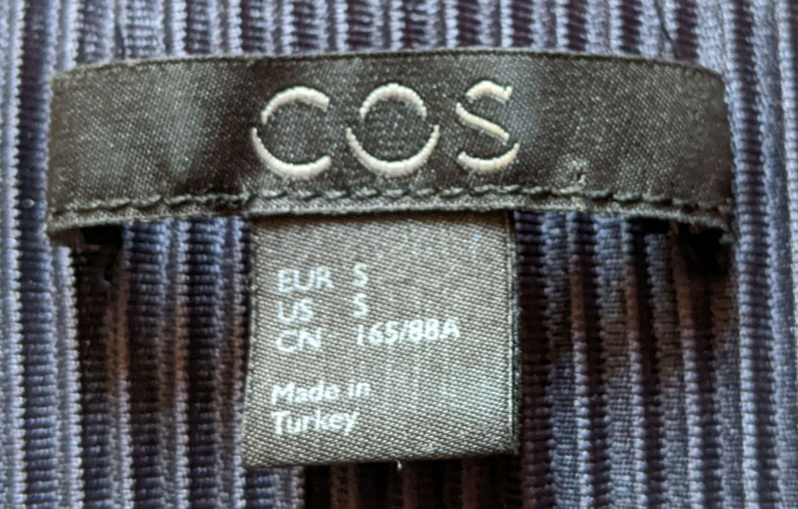 Cos Robe plissée marine S-M
