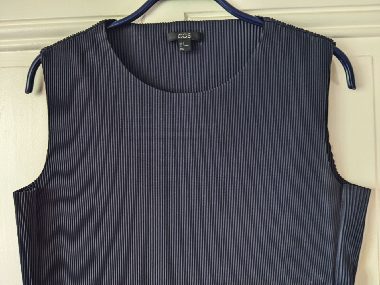Cos Robe plissée marine S-M