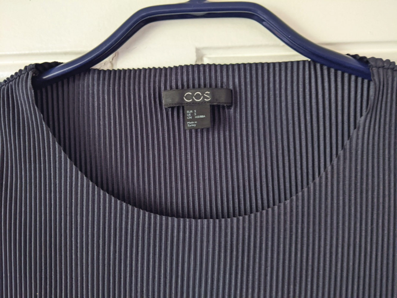 Cos Robe plissée marine S-M