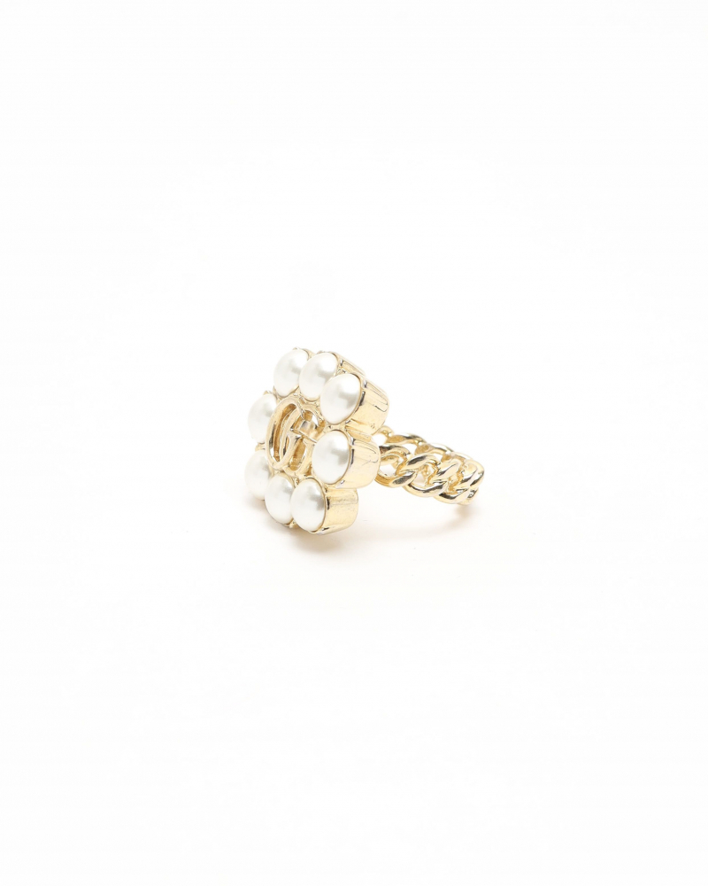 Gucci Flower Pearl Ring, size 51