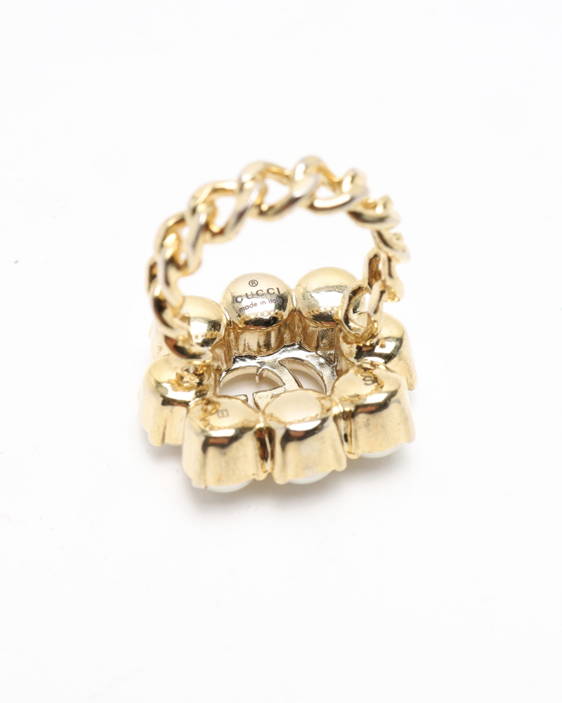 Gucci Flower Pearl Ring, size 51