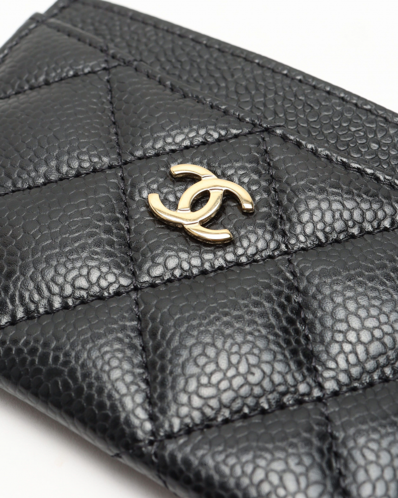 Chanel Coco Mark Caviar Card Holder