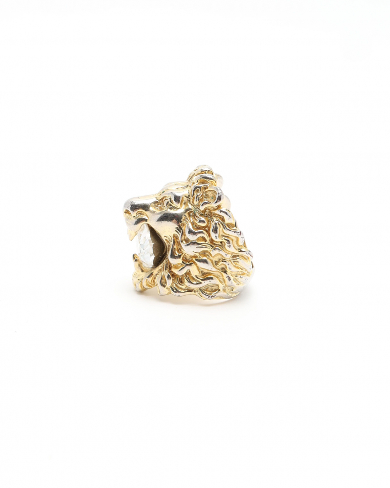 Gucci Lion Rhinestone Ring, size 55