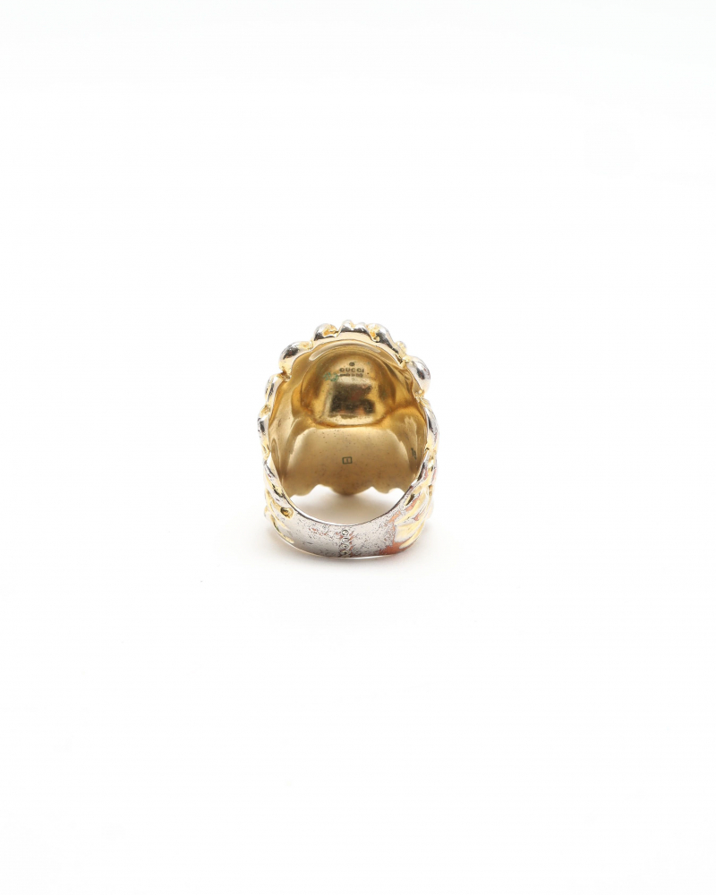 Gucci Lion Rhinestone Ring, size 55