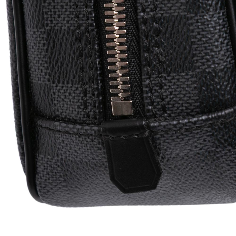 Louis Vuitton B Louis Vuitton Black Damier Canvas Canvas Damier Graphite Hanging Toiletry Kit Pouch France