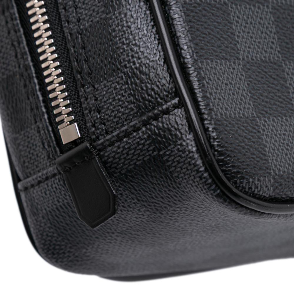 Louis Vuitton B Louis Vuitton Black Damier Canvas Canvas Damier Graphite Hanging Toiletry Kit Pouch France