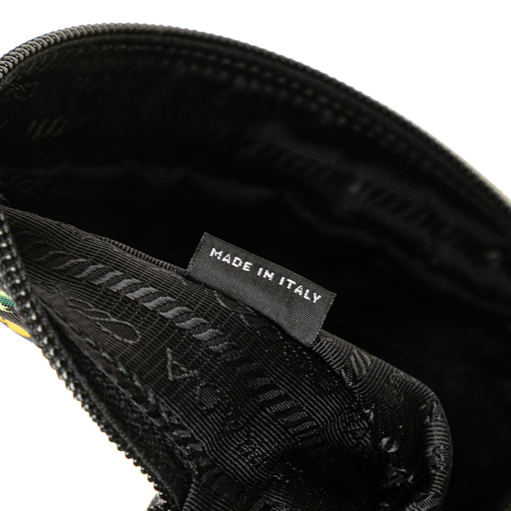 Prada AB Prada Black Nylon Fabric Small Tessuto Saint Palm Cosmetic Pouch Italy