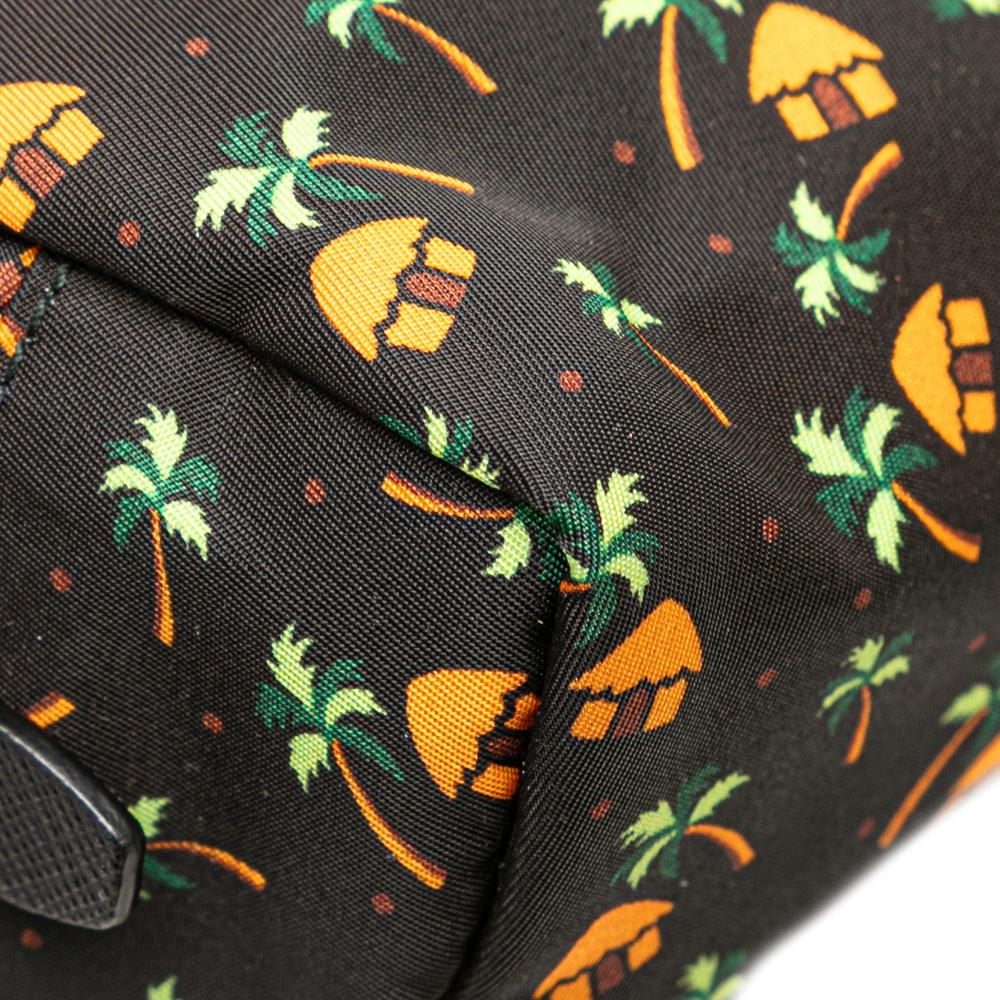 Prada AB Prada Black Nylon Fabric Small Tessuto Saint Palm Cosmetic Pouch Italy