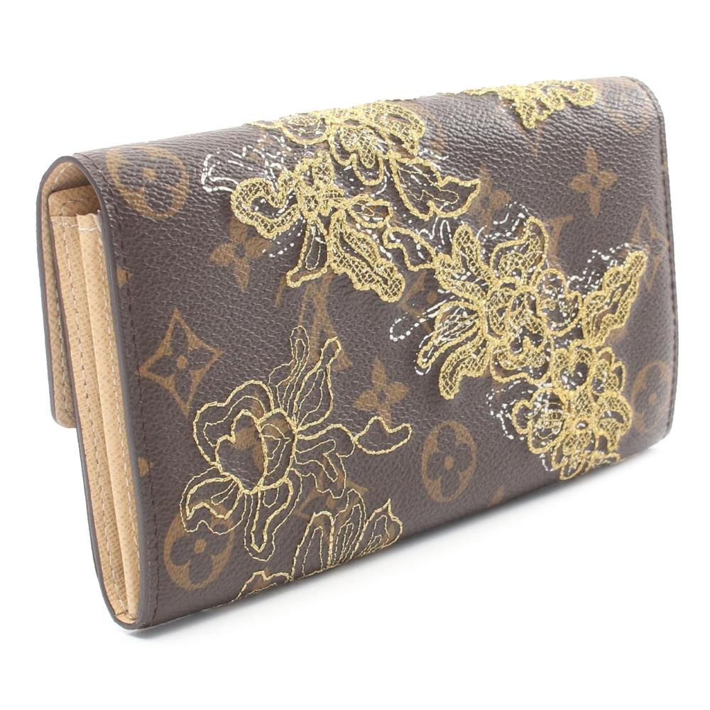 Louis Vuitton AB Louis Vuitton Brown Monogram Canvas Canvas Monogram Dentelle Sarah Long Wallet France