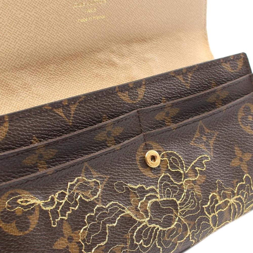 Louis Vuitton AB Louis Vuitton Brown Monogram Canvas Canvas Monogram Dentelle Sarah Long Wallet France