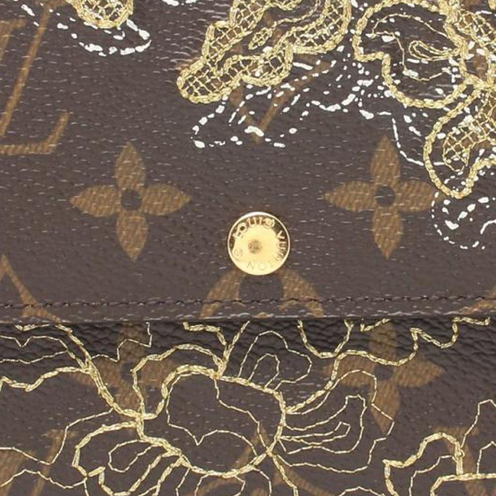 Louis Vuitton AB Louis Vuitton Brown Monogram Canvas Canvas Monogram Dentelle Sarah Long Wallet France