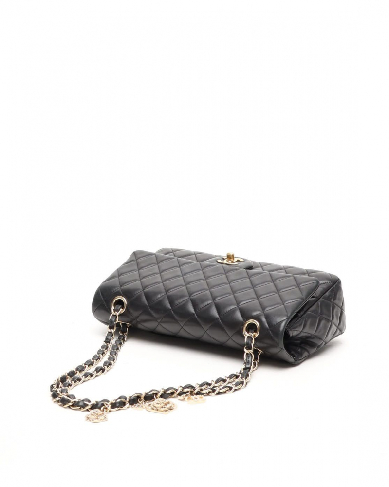 Chanel Classic Medium Valentines Heart Charm Single Flap Bag