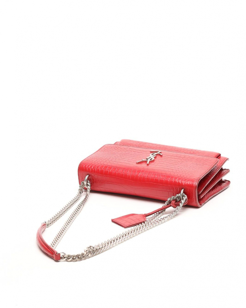 Saint Laurent Crocodile Embossed Medium Monogram Sunset Bag