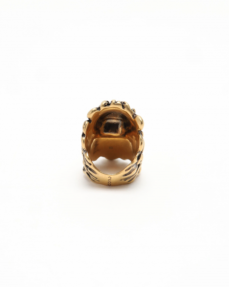 Gucci Lion Rhinestone Ring, size 51