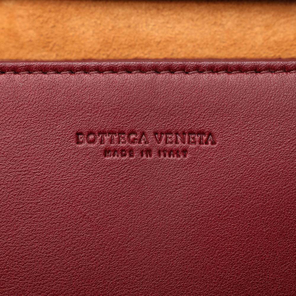Bottega Veneta AB Bottega Veneta Red Burgundy Nappa Leather Leather Nappa Intrecciato Cassette Crossbody Italy