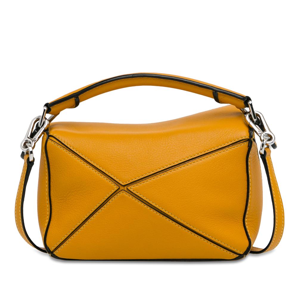 Loewe AB LOEWE Yellow Mustard Calf Leather Mini skin Puzzle Satchel Spain